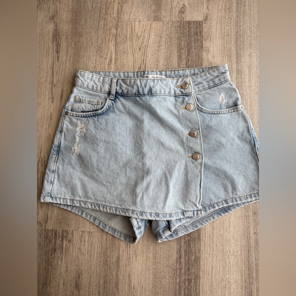 Light Blue Denim Mini Skirt - Picture 2 of 5
